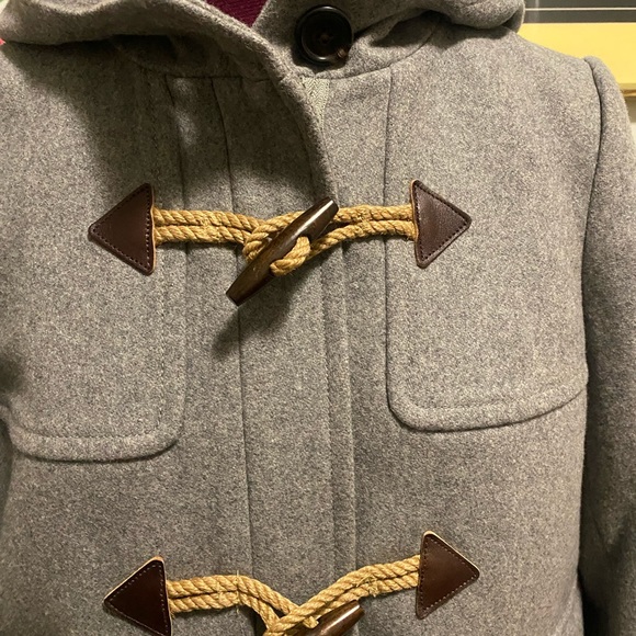 J Crew Classic Duffle Coat  Melton Wool Gray Toggle Italy coat. Like new - Picture 13 of 13